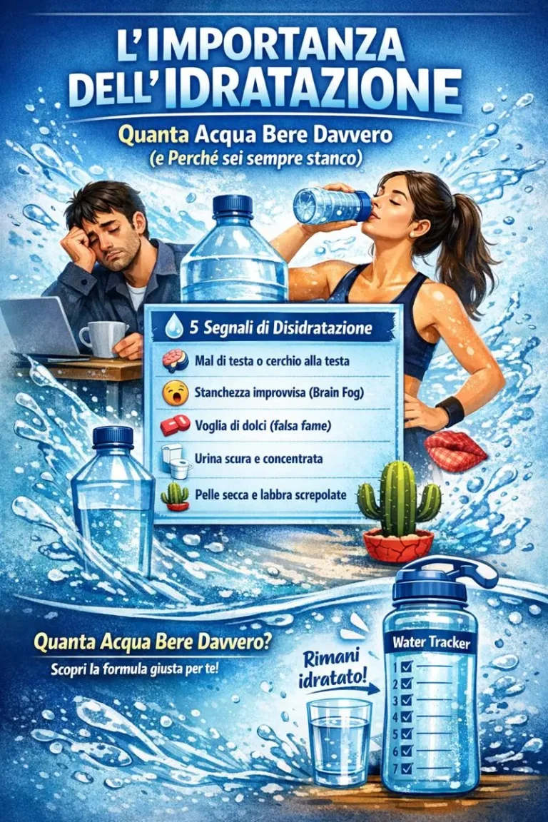 Una guida completa sull'importanza dell'idratazione. Scopri quanta acqua bere davvero, i benefici per la salute