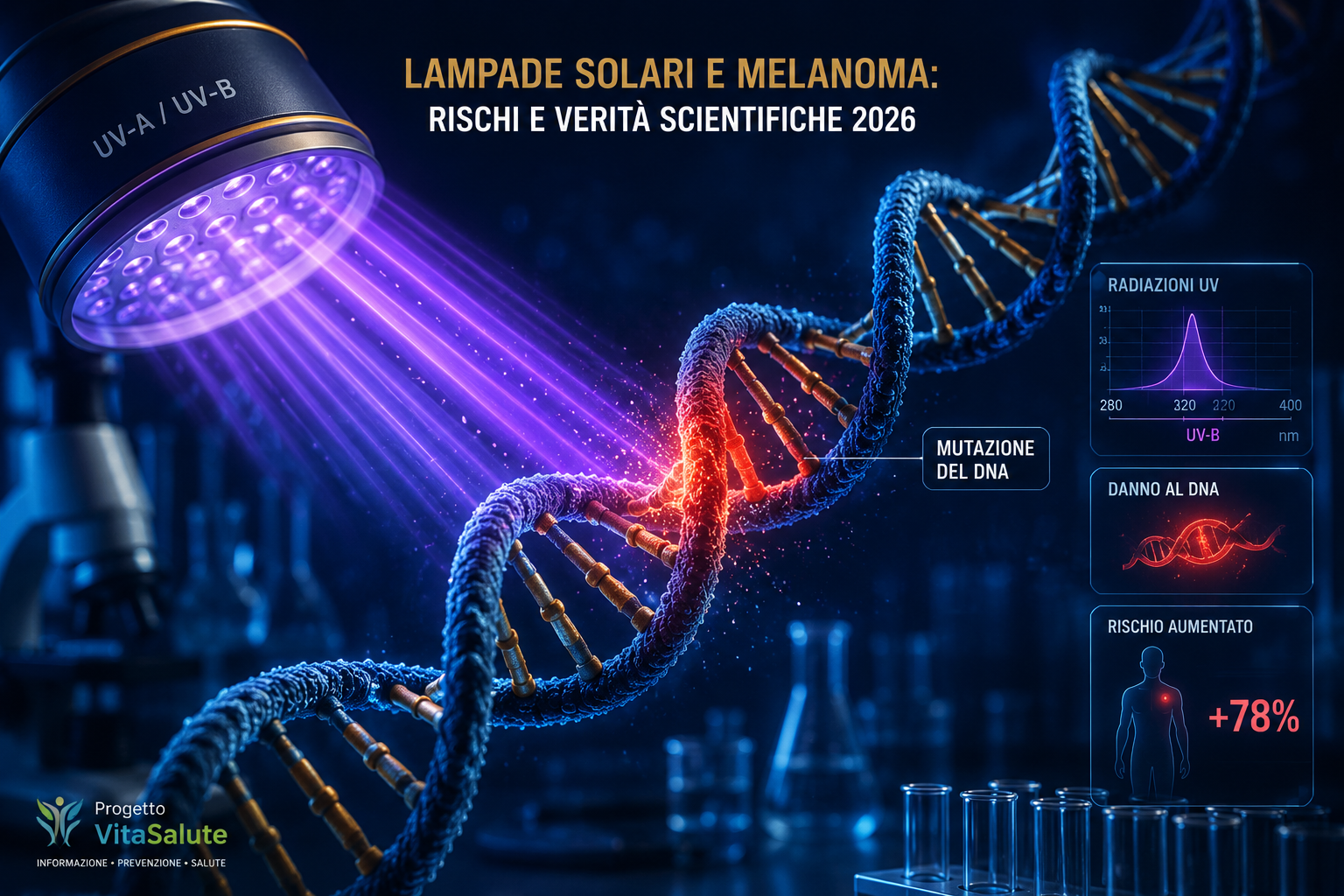 Lampade solari e melanoma: rischi scientifici e danni al DNA 2026 – Progetto Vita Salute